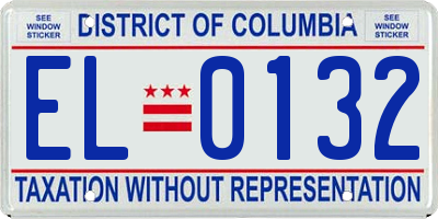 DC license plate EL0132