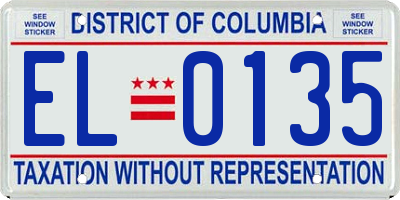 DC license plate EL0135