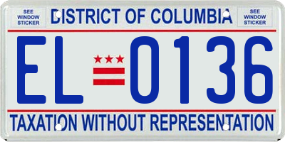 DC license plate EL0136