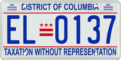 DC license plate EL0137
