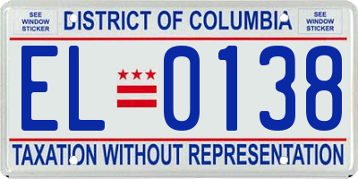 DC license plate EL0138