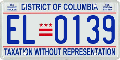DC license plate EL0139