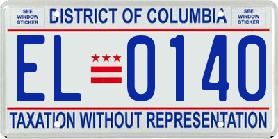 DC license plate EL0140