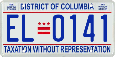 DC license plate EL0141