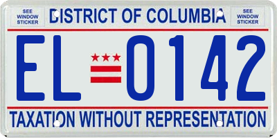 DC license plate EL0142