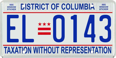 DC license plate EL0143