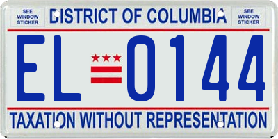 DC license plate EL0144