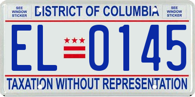 DC license plate EL0145