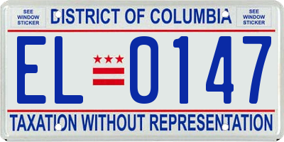 DC license plate EL0147