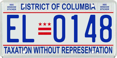 DC license plate EL0148