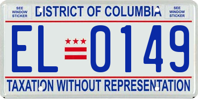 DC license plate EL0149