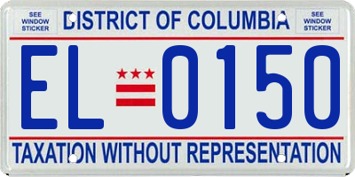 DC license plate EL0150