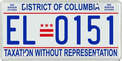 DC license plate EL0151