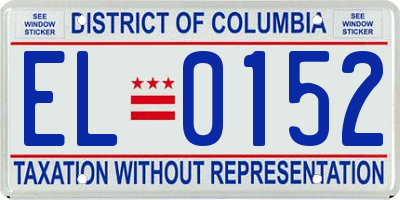 DC license plate EL0152