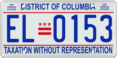 DC license plate EL0153