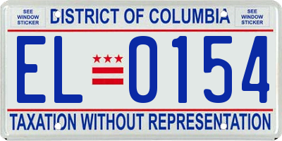 DC license plate EL0154