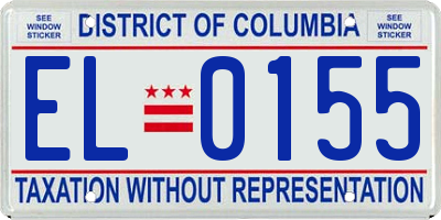 DC license plate EL0155
