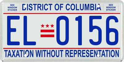 DC license plate EL0156