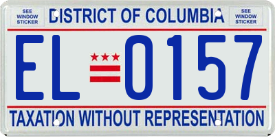 DC license plate EL0157