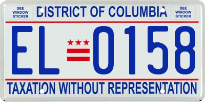 DC license plate EL0158