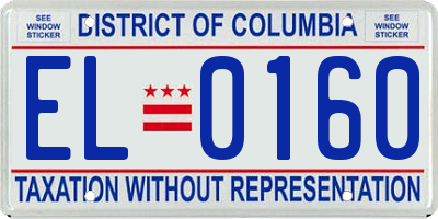 DC license plate EL0160