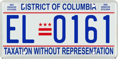 DC license plate EL0161