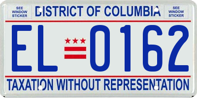 DC license plate EL0162