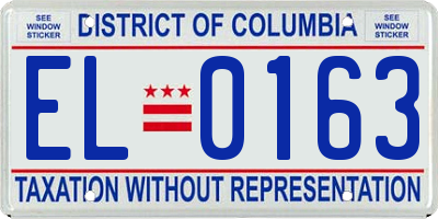 DC license plate EL0163