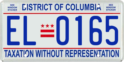 DC license plate EL0165