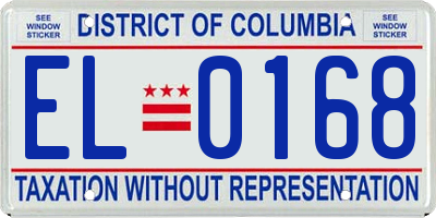 DC license plate EL0168