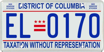 DC license plate EL0170