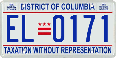 DC license plate EL0171