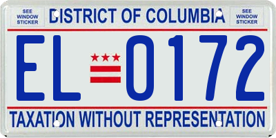 DC license plate EL0172