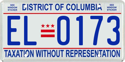 DC license plate EL0173