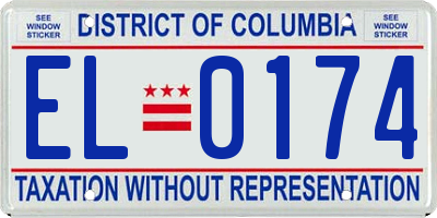 DC license plate EL0174