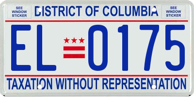 DC license plate EL0175