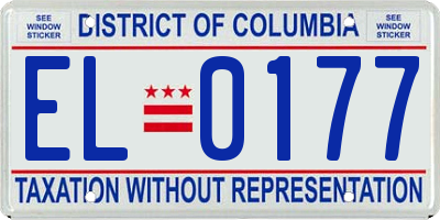 DC license plate EL0177