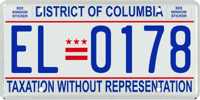 DC license plate EL0178