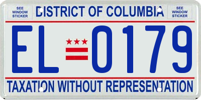 DC license plate EL0179