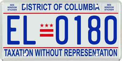 DC license plate EL0180