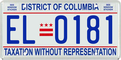 DC license plate EL0181