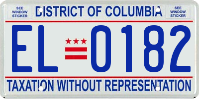 DC license plate EL0182
