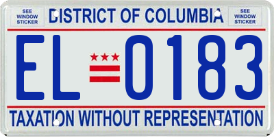 DC license plate EL0183