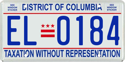 DC license plate EL0184