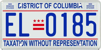 DC license plate EL0185