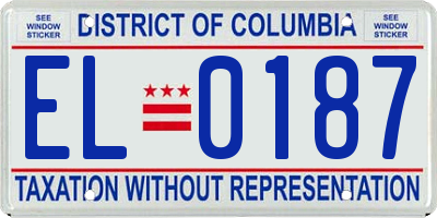 DC license plate EL0187