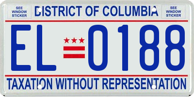 DC license plate EL0188