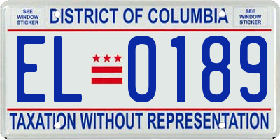 DC license plate EL0189