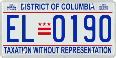 DC license plate EL0190