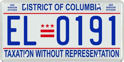 DC license plate EL0191